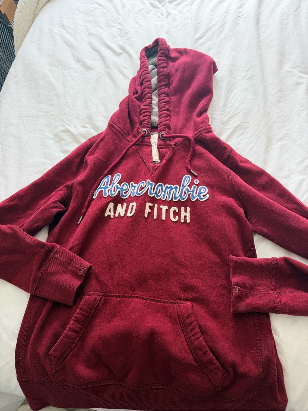 Abercrombie & Fitch Deep Wine Red Hooded Sweatshirt